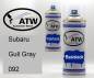 Preview: Subaru, Gull Gray, 092: 400ml Sprühdose + 400ml Klarlack - Set, von ATW Autoteile West.